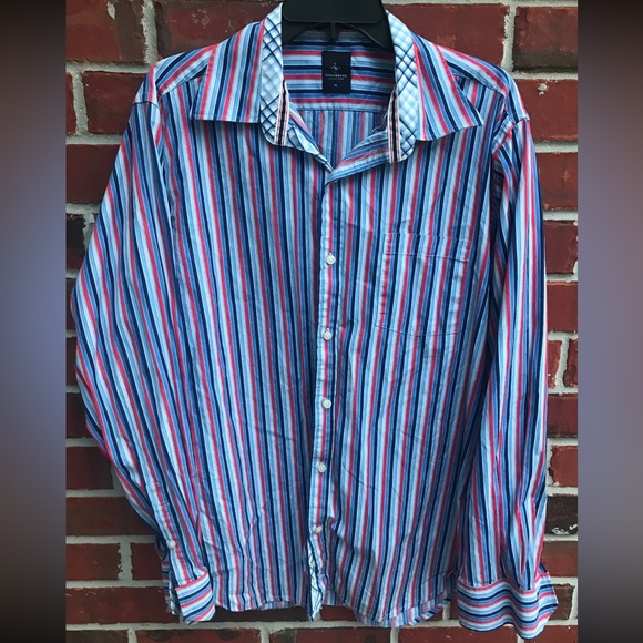 Tailorbyrd Collection Mens Button Down Long Sleeve Striped Shirt Size XL - Picture 2 of 5